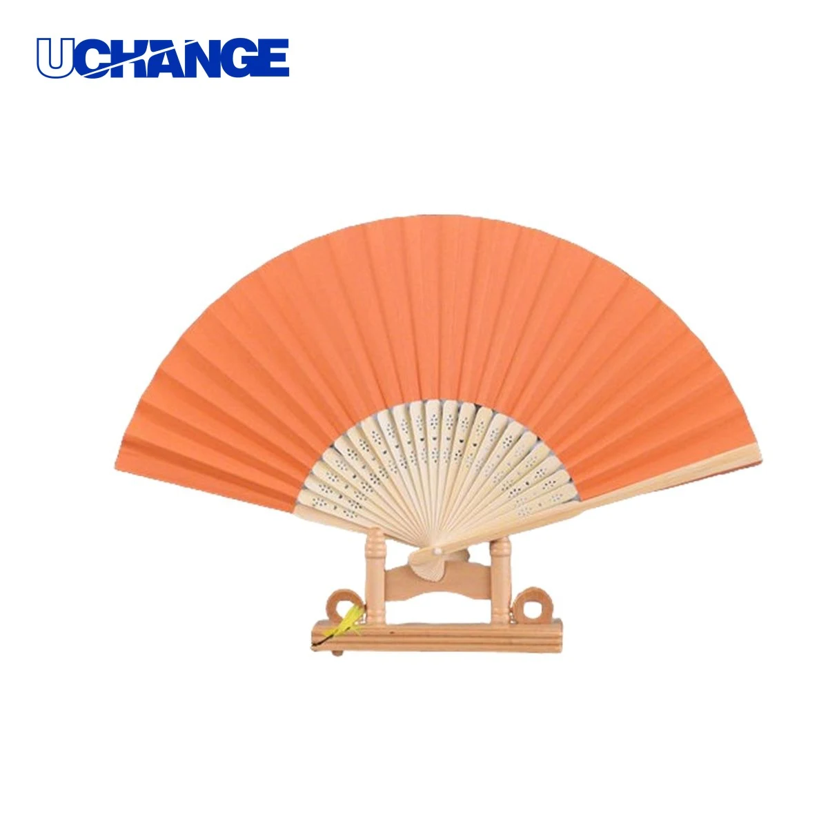 Bamboo Folding Handheld Paper Fan 1