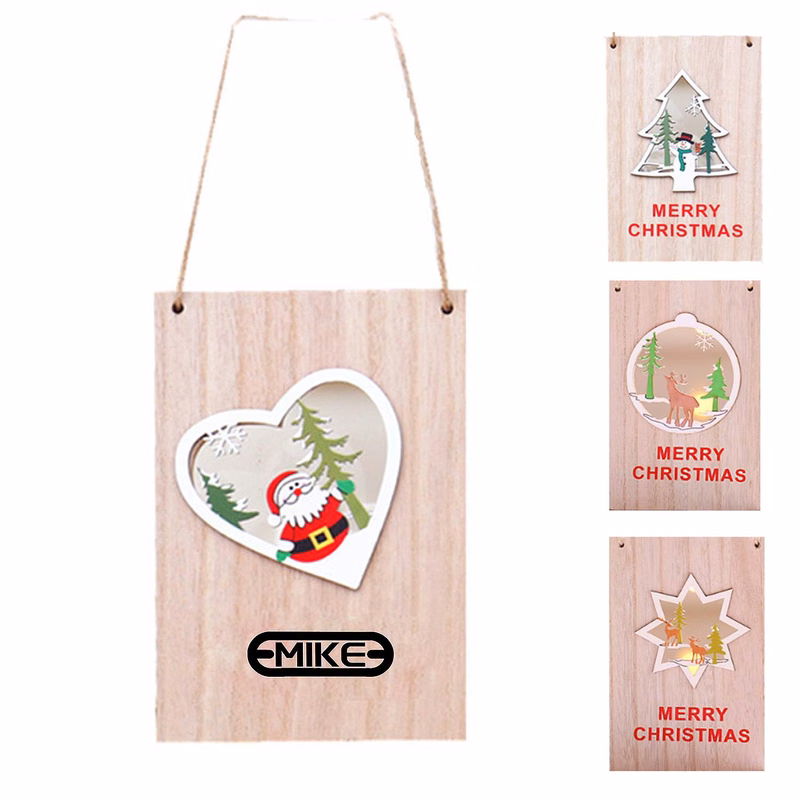 Christmas wooden door hanging