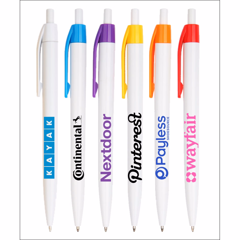 Lincoln White Barrels with Colored Trim Click Pen