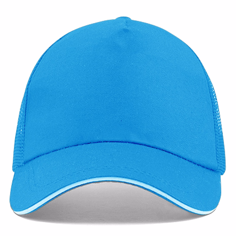 Stock Poly Cotton 5 Panel Mesh Back Cap, Hook and Loop Fastener