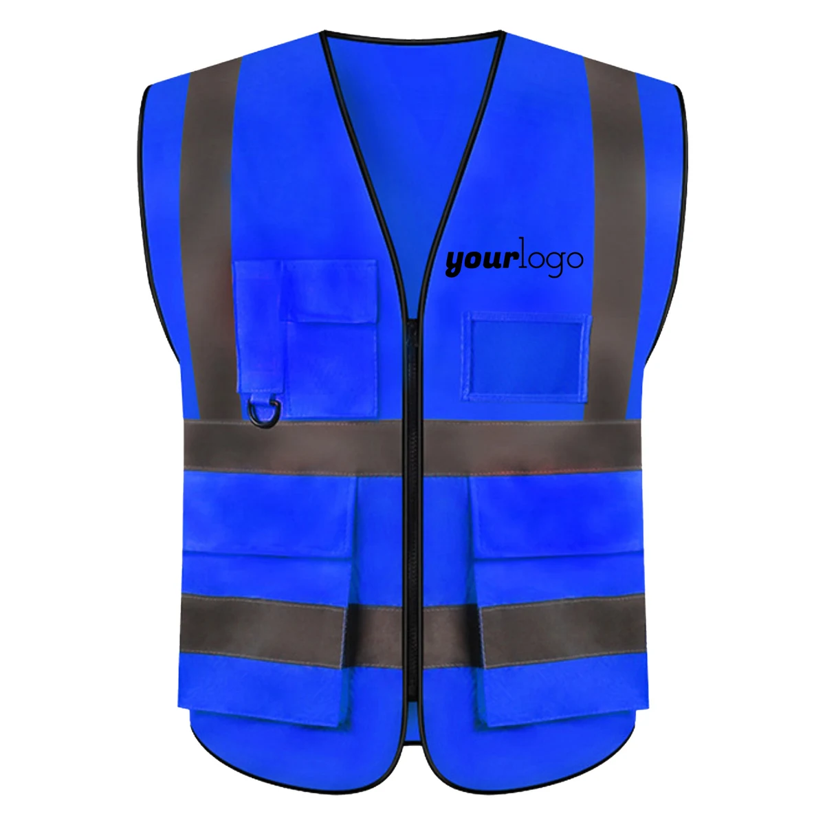 Multi-Pocket Safety Work Vest With Reflective Tape 1