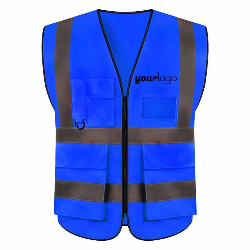 Multi-Pocket Safety Work Vest With Reflective Tape