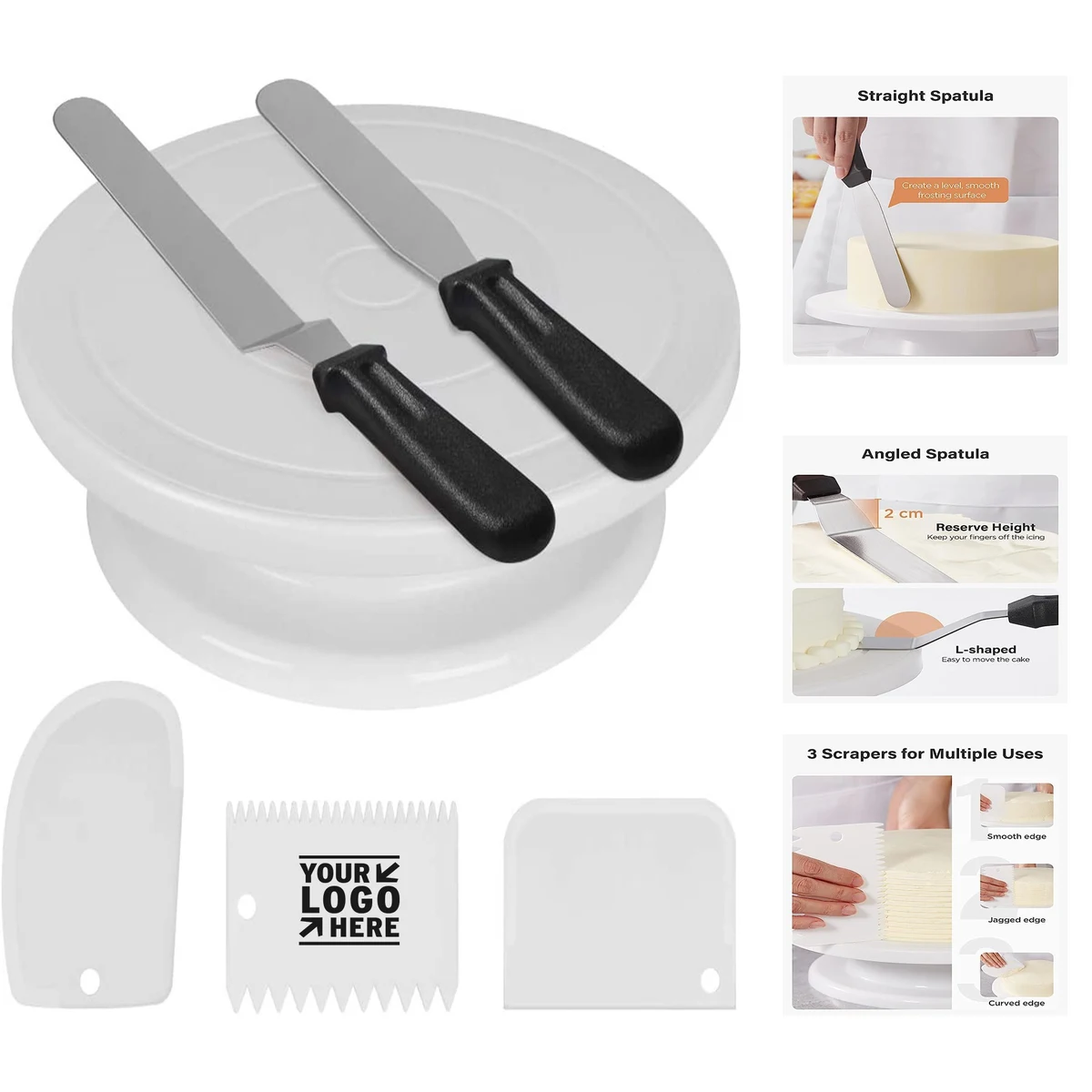 Cake Turntable Smoother Scrapers Baking Accessories Tools 1