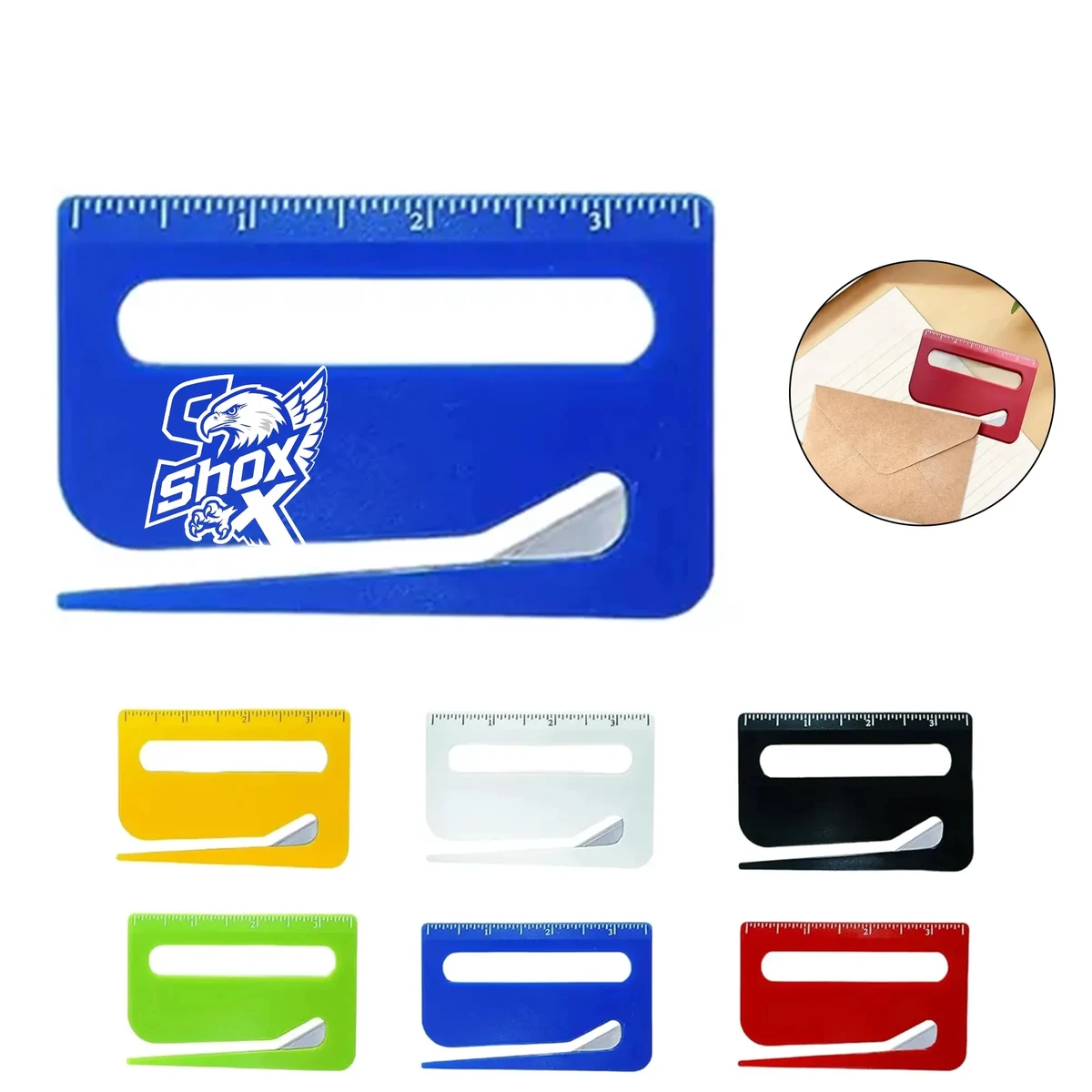 MOQ 20 3-in-1 Magnifying Glass Ruler Envelope Knife 1