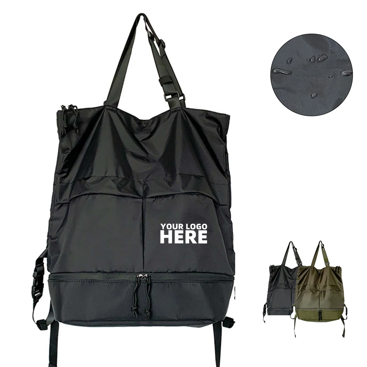Tote Bag With Shoe Compartment, custom tote bag with logo imprint 1