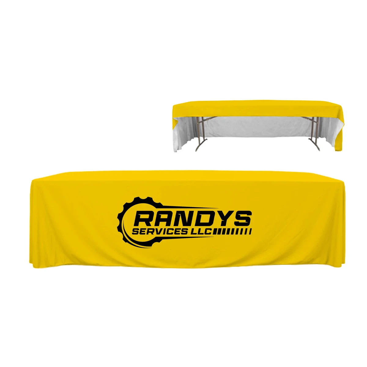 8 ft. 3 Sided PolyKnit Table Cover (One Color Logo) 1