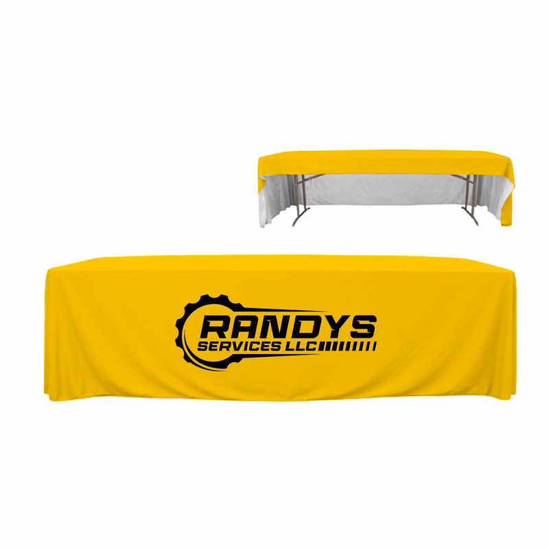 8 ft. 3 Sided PolyKnit Table Cover (One Color Logo)