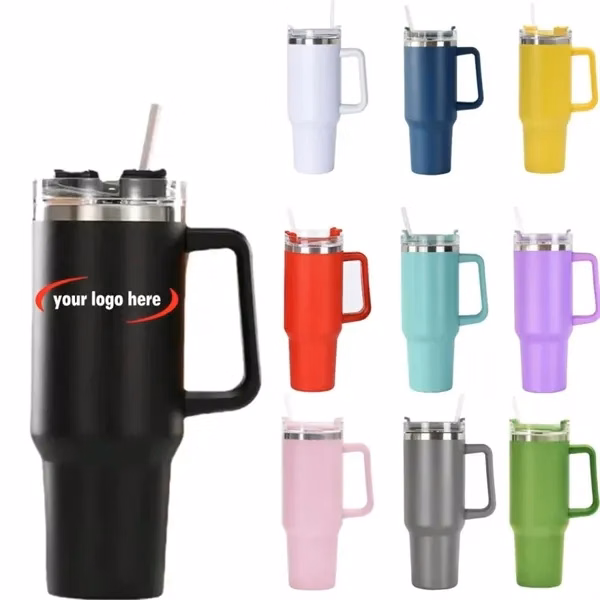 40 oz Tumbler Mug with Lid and Straw for Commutes, Fitness and Travel