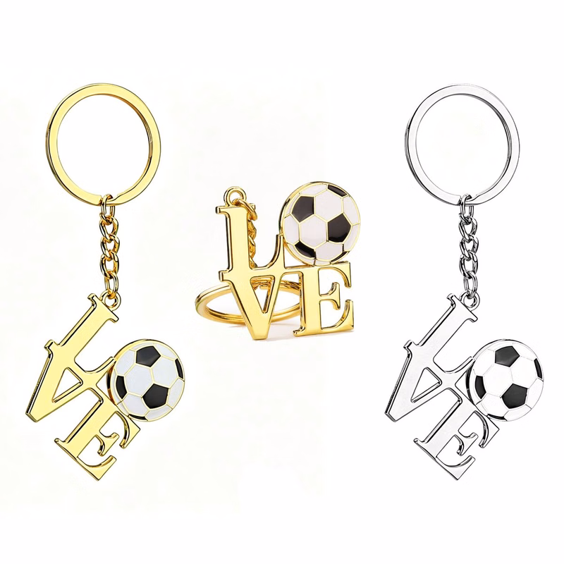 MOQ30 Zinc Alloy Creative Soccer Key Chain