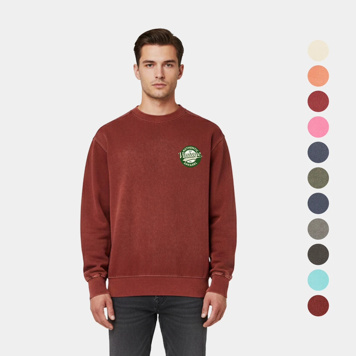 Coastal Color Garment-Dyed Crewneck Sweatshirt 1