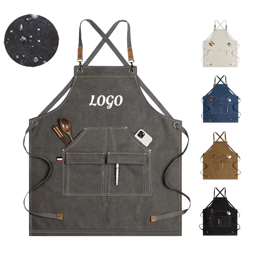 MOQ 10 pcs Water and Oil Resistant Canvas Apron 1