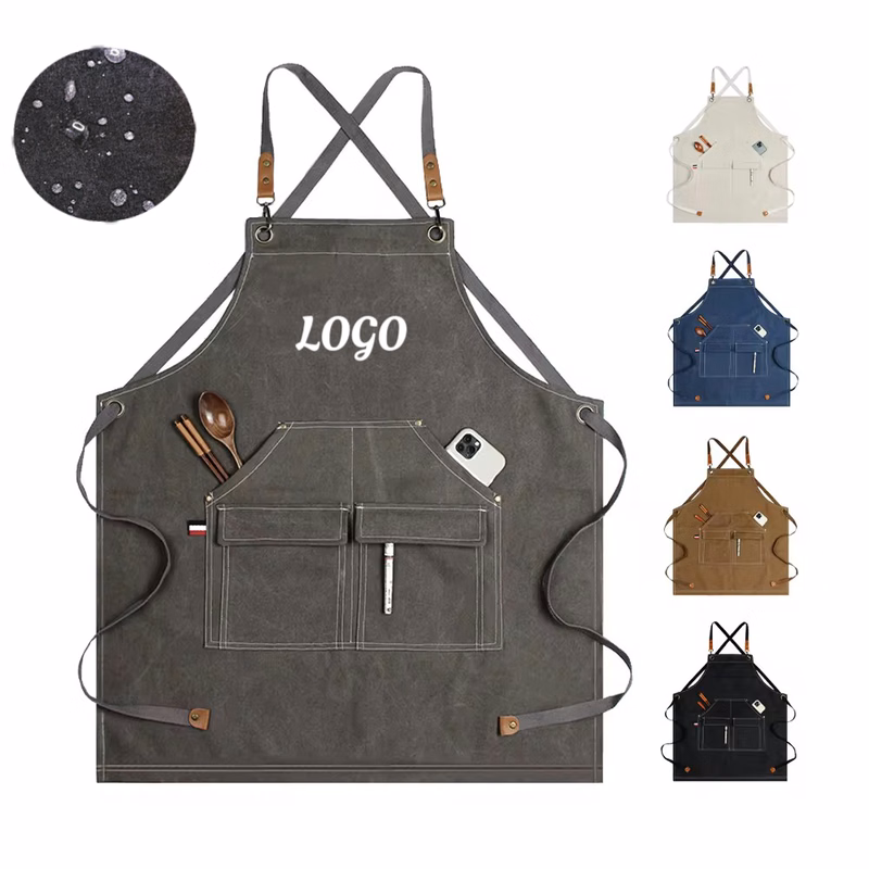 MOQ 10 pcs Water and Oil Resistant Canvas Apron