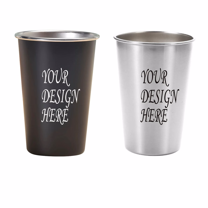 16oz Stainless Steel Pint Cup MOQ 100