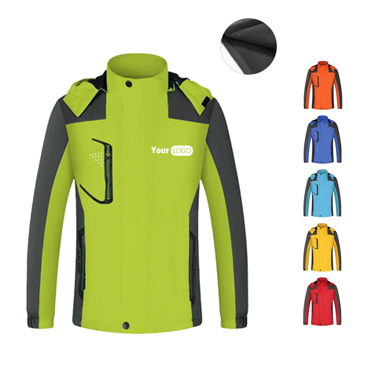 Fleece Lined Rain Jacket MOQ 50PCS 1
