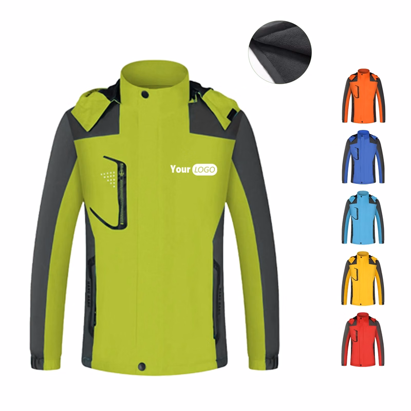Fleece Lined Rain Jacket MOQ 50PCS