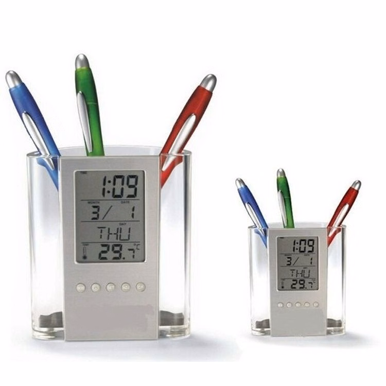 Clear Pen Holder with Calendar