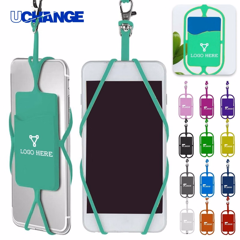 Silicone Card Slot Phone Holder with Lanyard