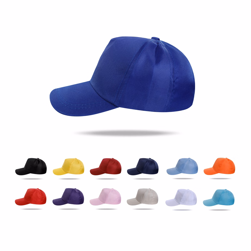 Stock Solid Color Tooling Polyester 5 Panel Cap w/Snapback Fastener