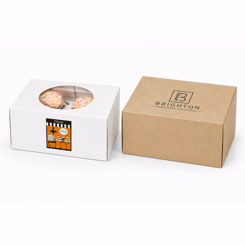 White/Kraft Cupcake Boxes (8"x 5"x 4")
