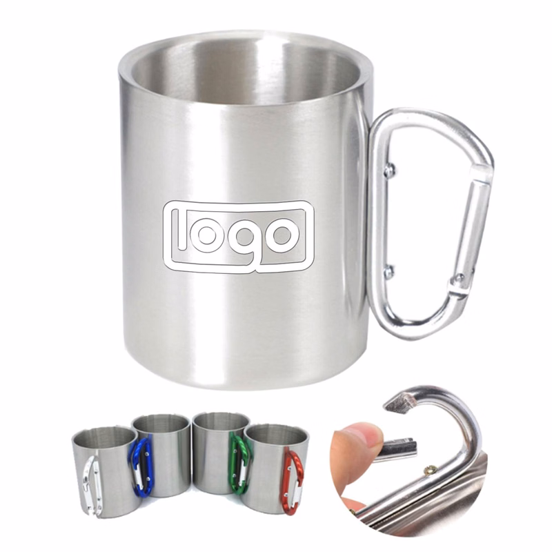 304 Stainless Steel Cups with Carabiners
