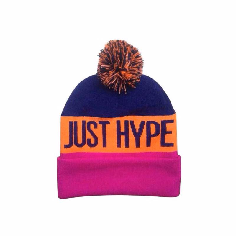 Acrylic Knit Hat W/ Pom