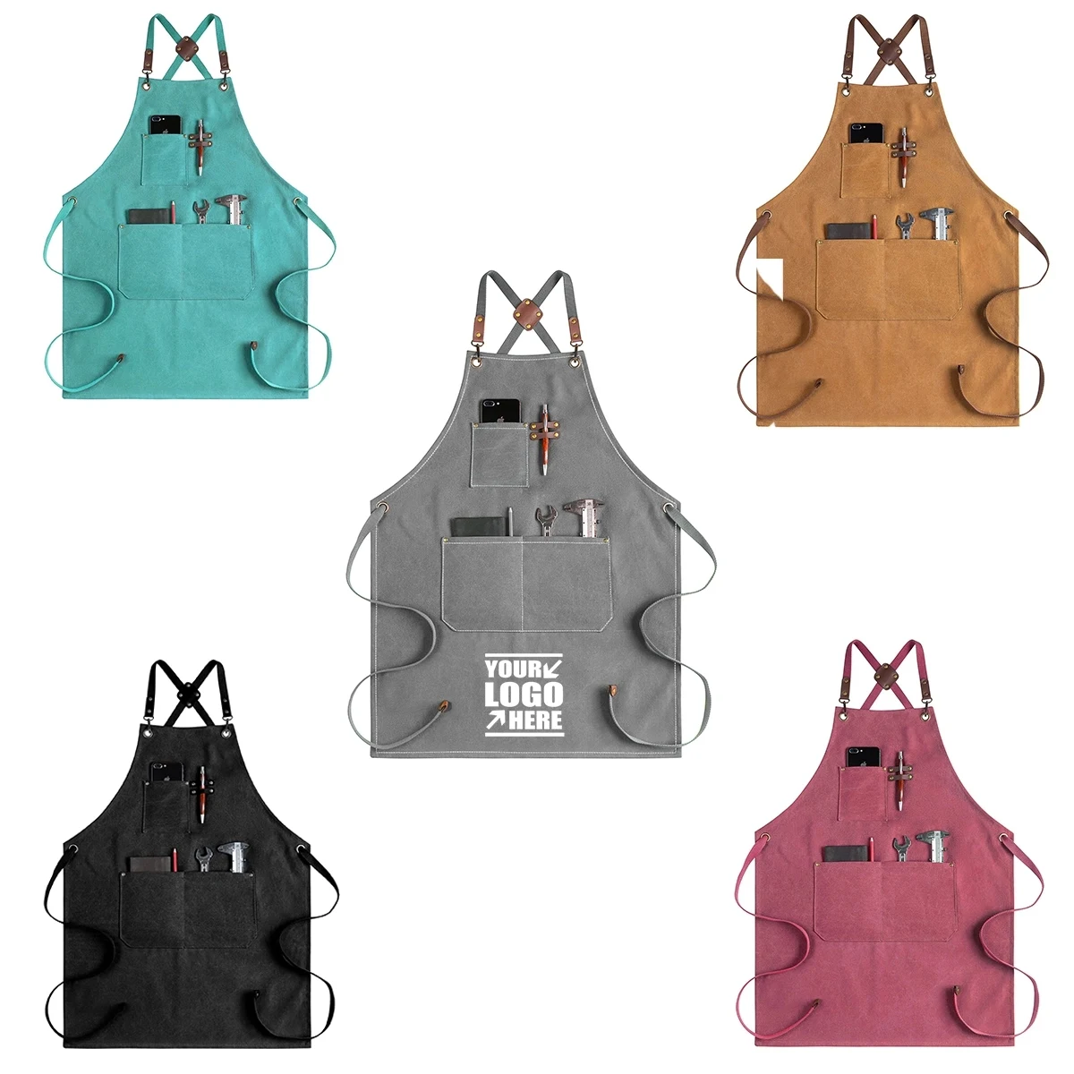 Canvas Cross Back Chef Aprons 1