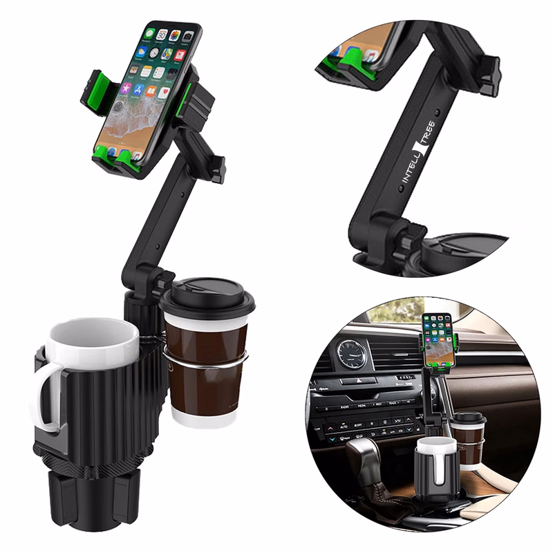 Car Cup Holder Phone Mount Adjustable Base With 360 Rotation