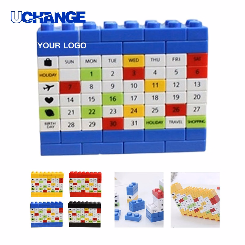 Modular ABS Desk Calendar Block Set with Reusable Blocks