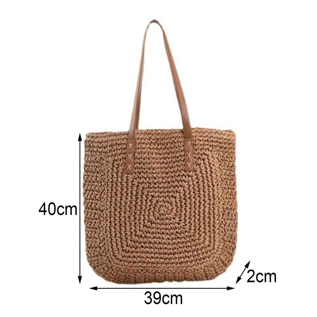 Womens Hand-woven Straw Shoulder Bag 1
