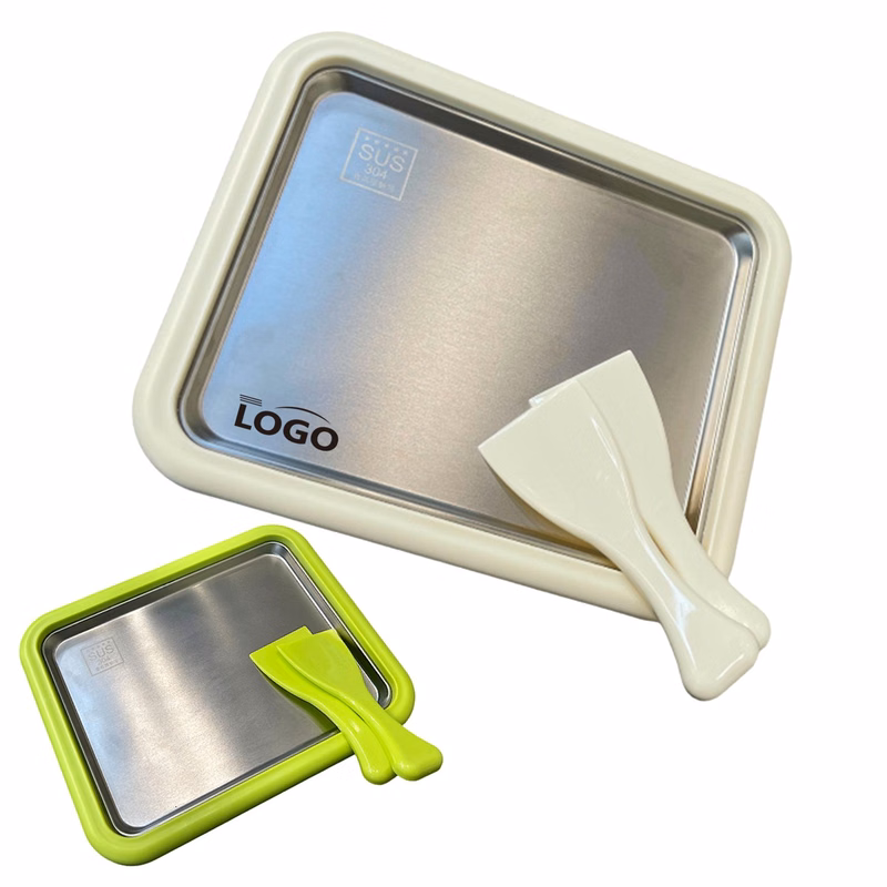 304 Stainless Steel Ice - Frying Tray with Scrapers