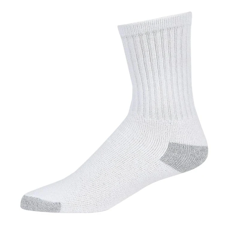 Youth Crew Sports Socks - White with Gray Size 6-8 1