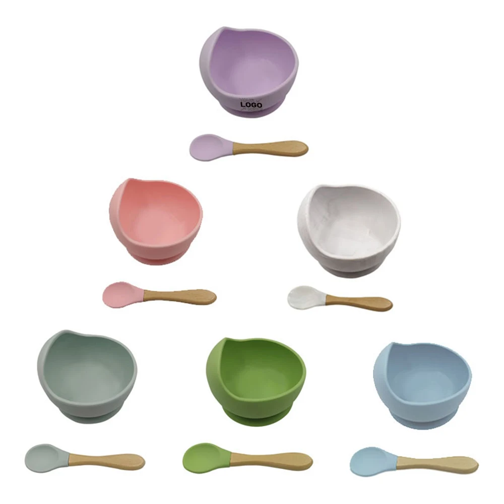Silicone Suction Bowls for Baby with Spoon 1