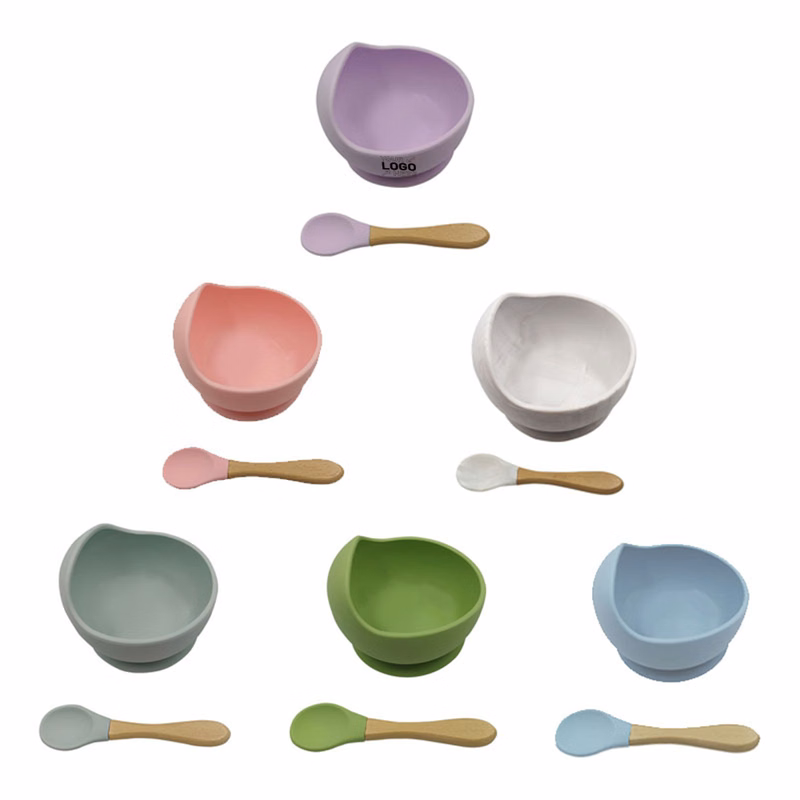 Silicone Suction Bowls for Baby with Spoon