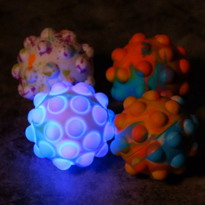Flashing Silicone Ball Sensory Rainbow Stress Relief Toy
