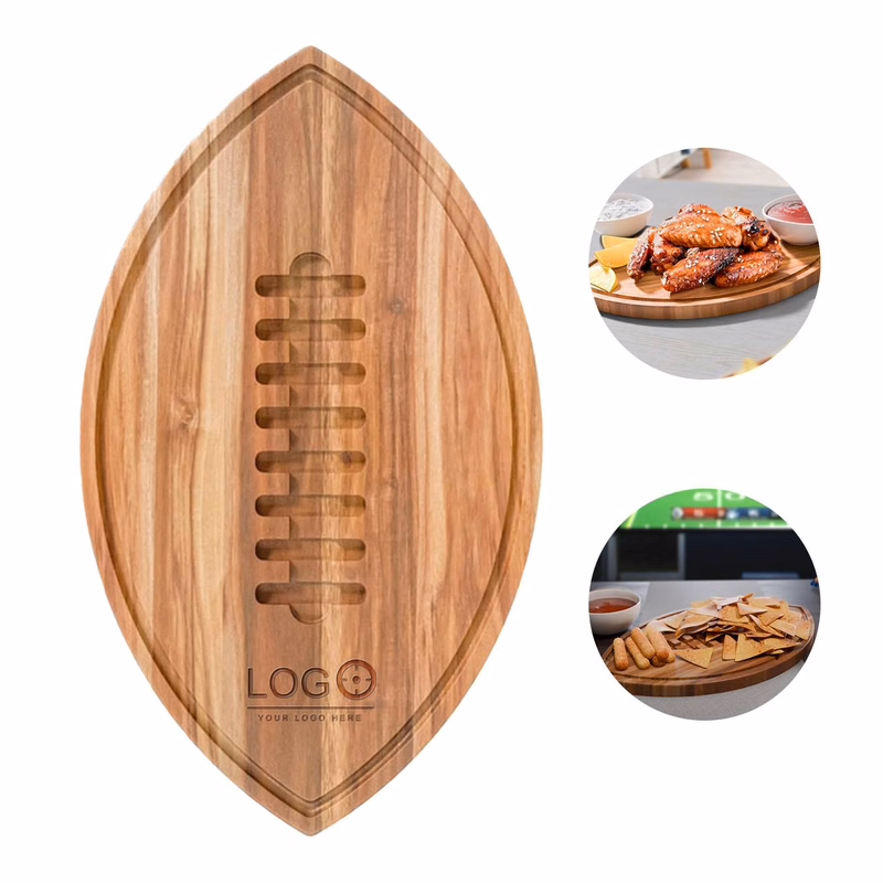 Solid Wood Football-Shaped Tray