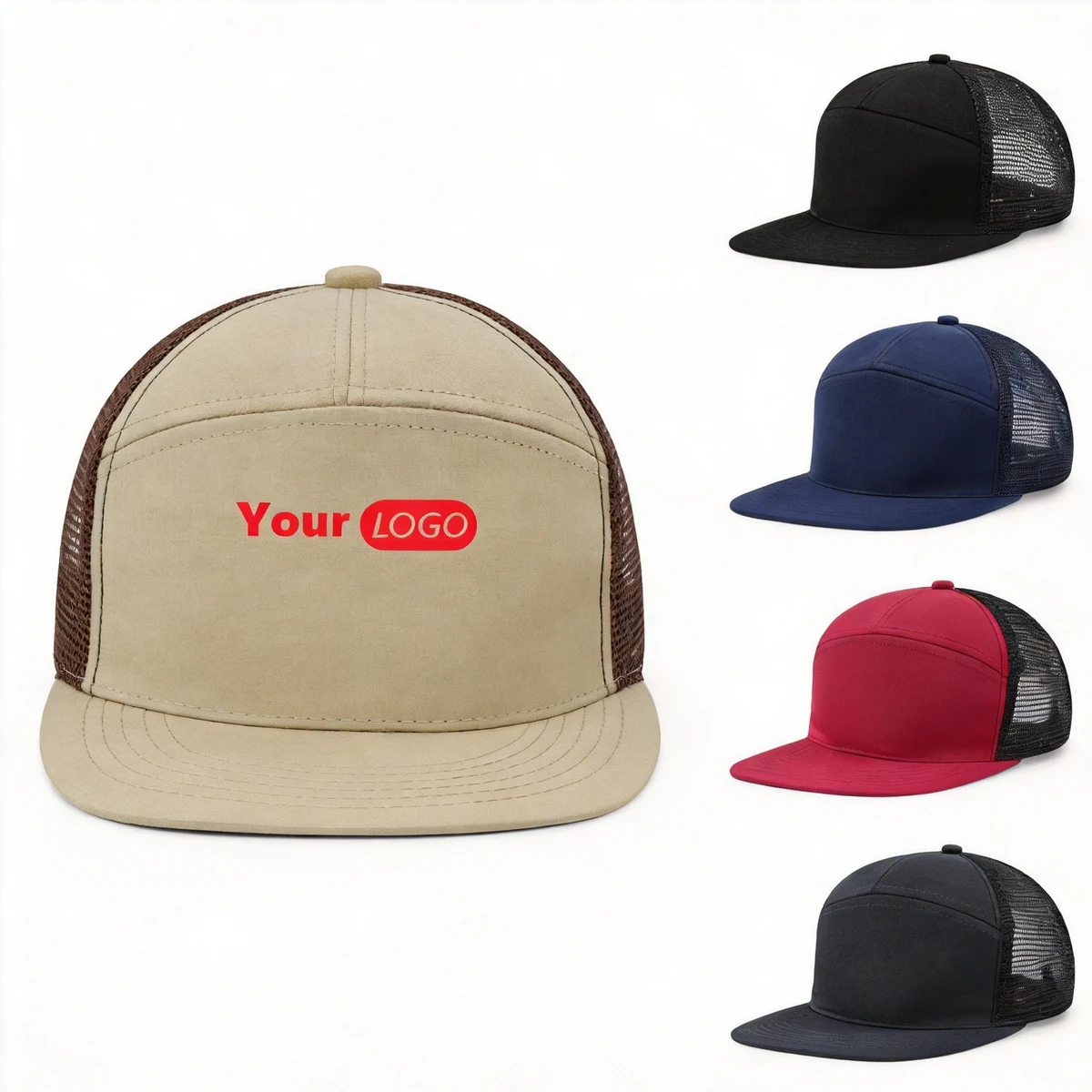 7?Panel Mesh Trucker Cap with Breathable Design 1