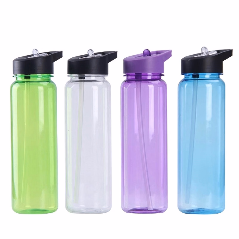 23oz. Plastic Sports Water Bottle With Straw
