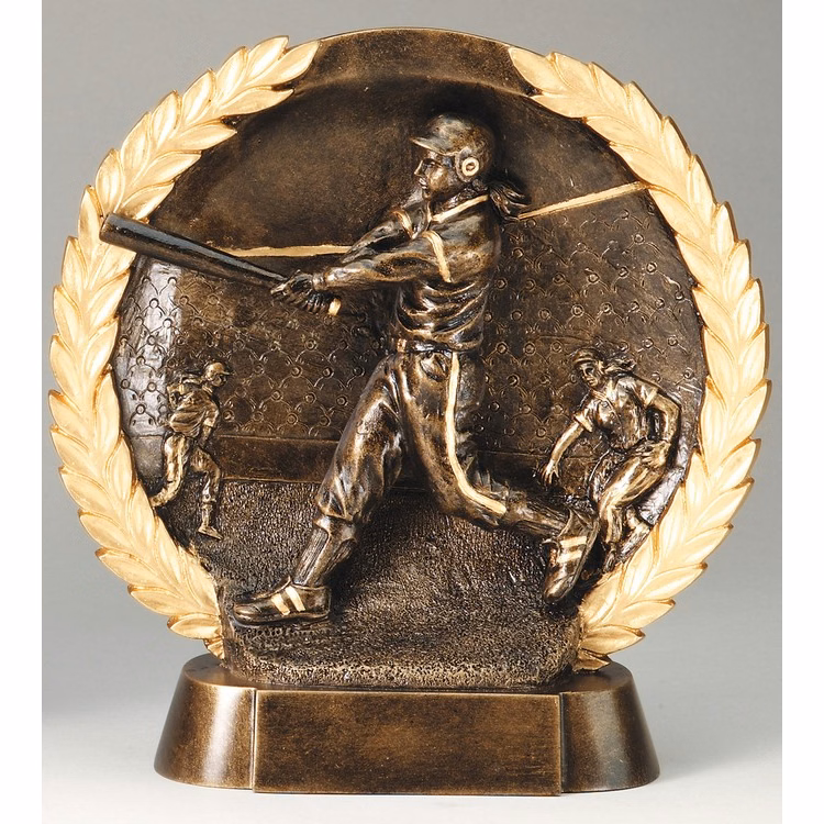 Softball Female High Relief Circular Plate Award