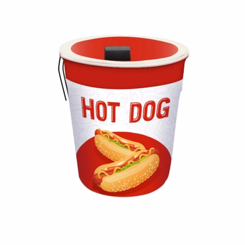 Hot Dog Pre Printed advertising bin Fab-Can™ White