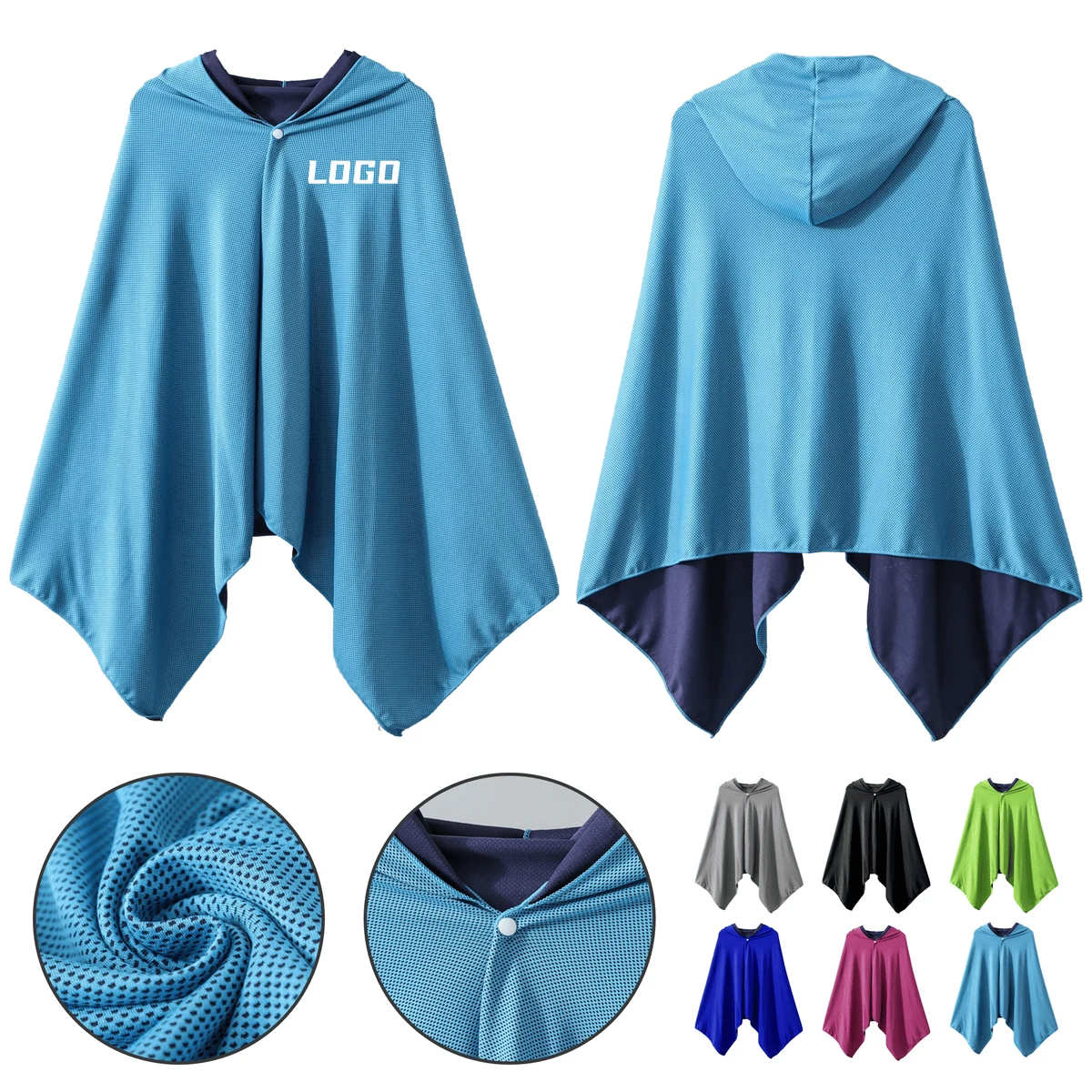 Cooling Quick-Dry Hooded Beach Poncho 1