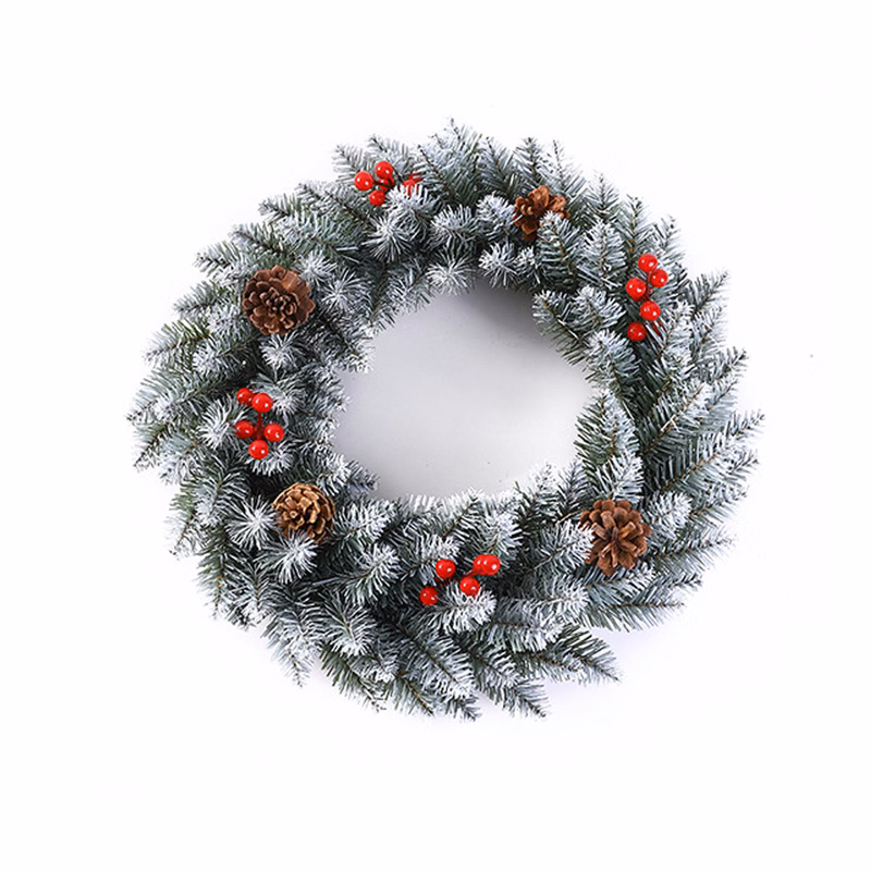 Front Door Christmas Wreath Decorations with Pine Cones