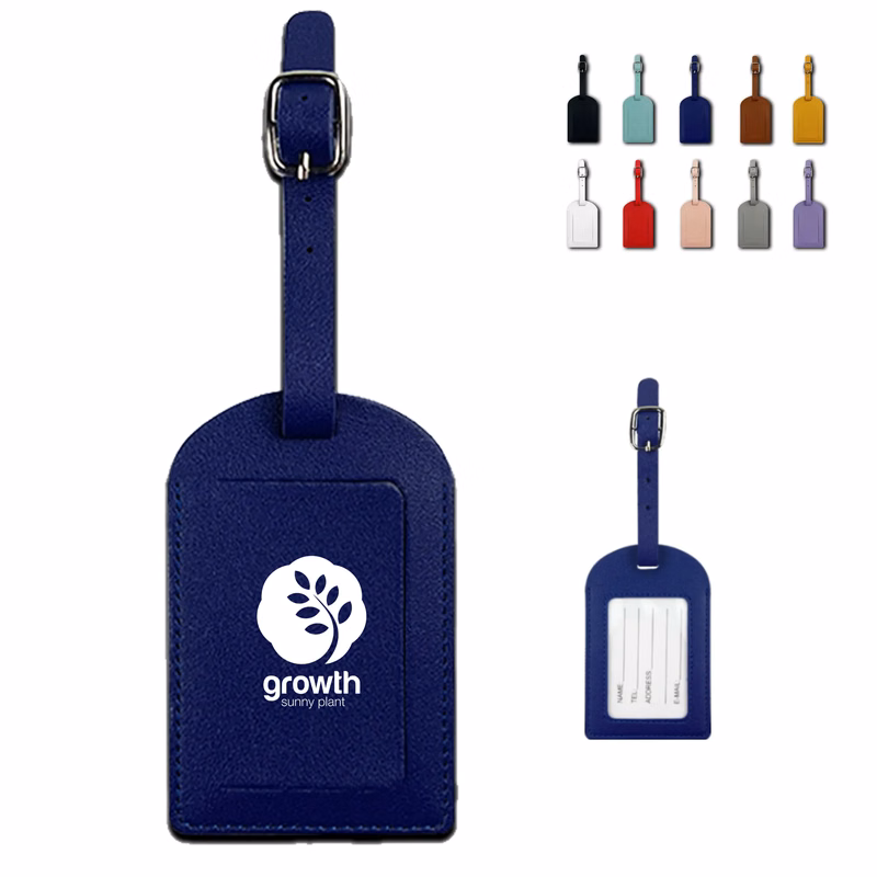 Flap PU Leather Luggage Tag With Signature Paper Inside
