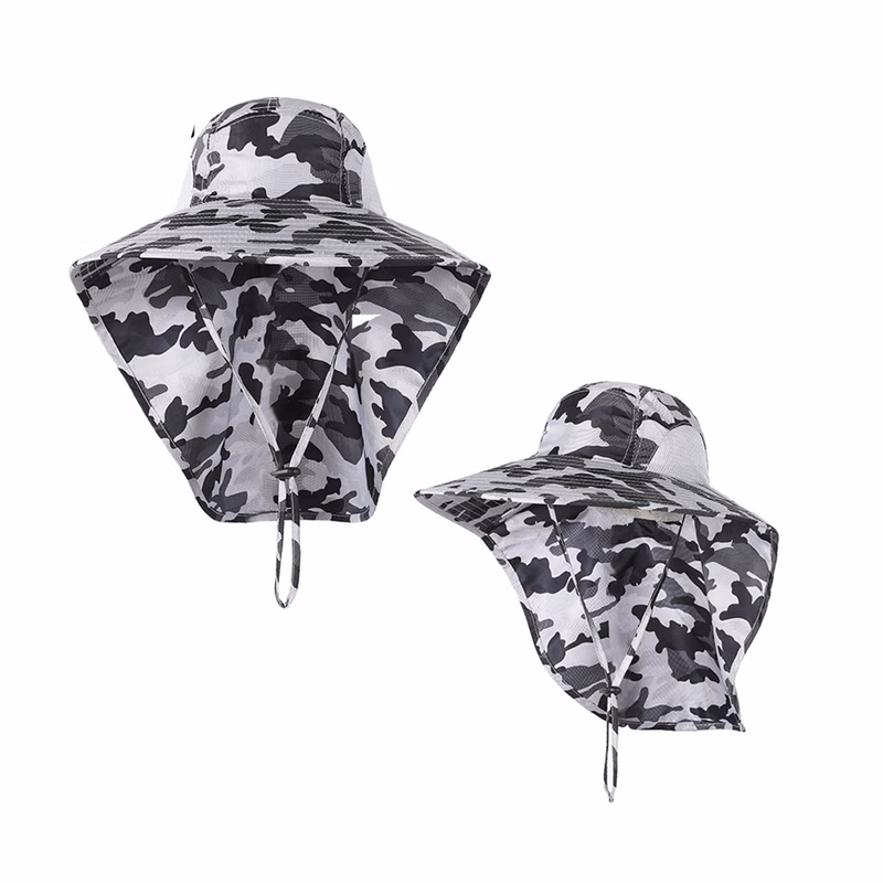 Wide Brim Sun Shield Hat With Neck Flap