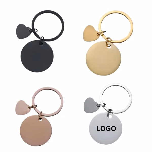 Metal Heart Charm Keychain