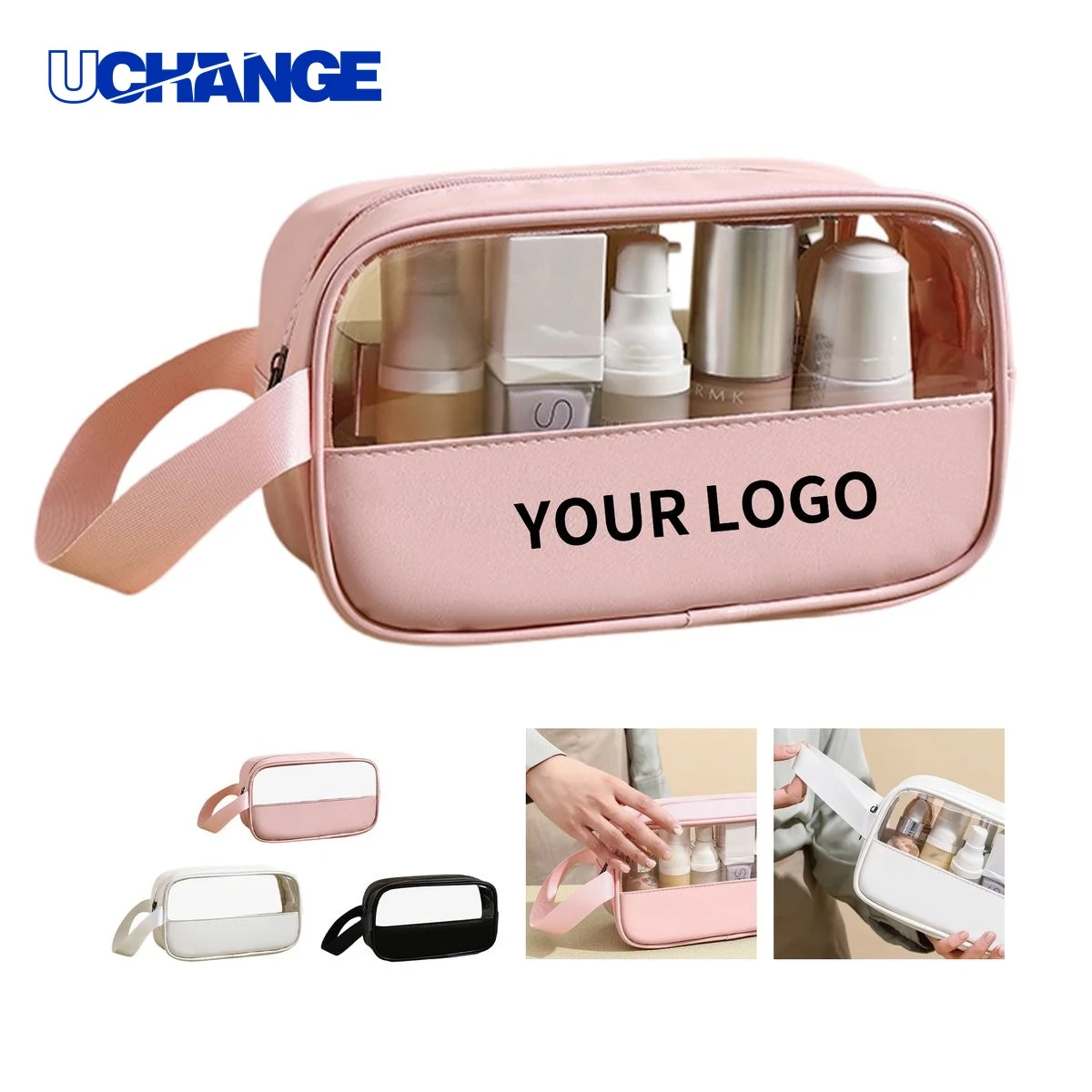 PVC PU Leather Transparent Makeup Bag Organizer for Travel 1