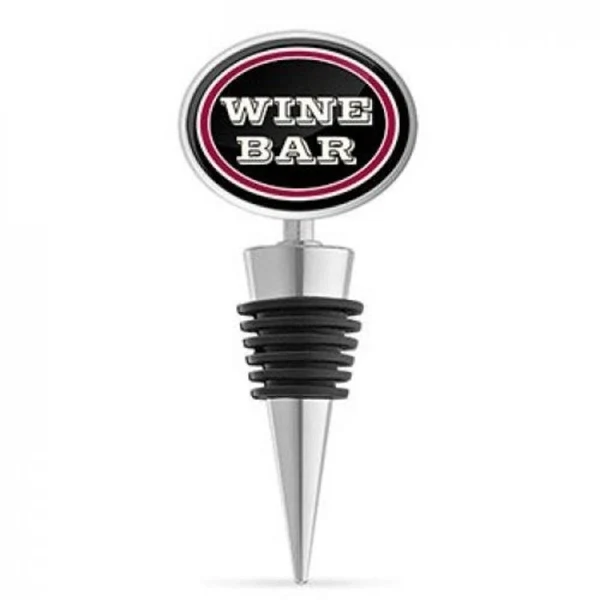 Oval Double Sided Bottle Stopper with Custom Dome Sticker 1