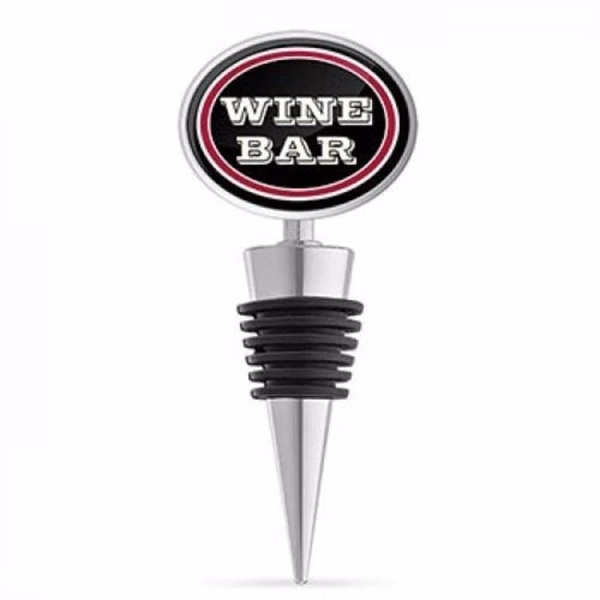 Oval Double Sided Bottle Stopper with Custom Dome Sticker