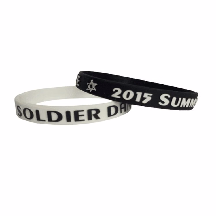 Color Filled Wristbands/Embossed Ink Filled