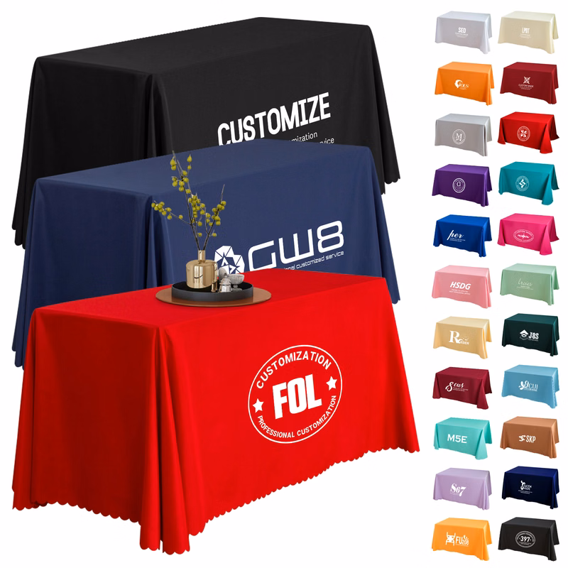 Reusable Warp Knitted Full Color Printed 8' Table Throw (MOQ: 1pc)