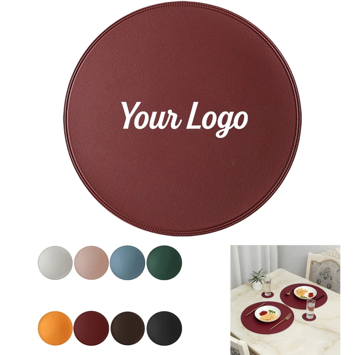 Reversible 15" Leather Table Placemat 1